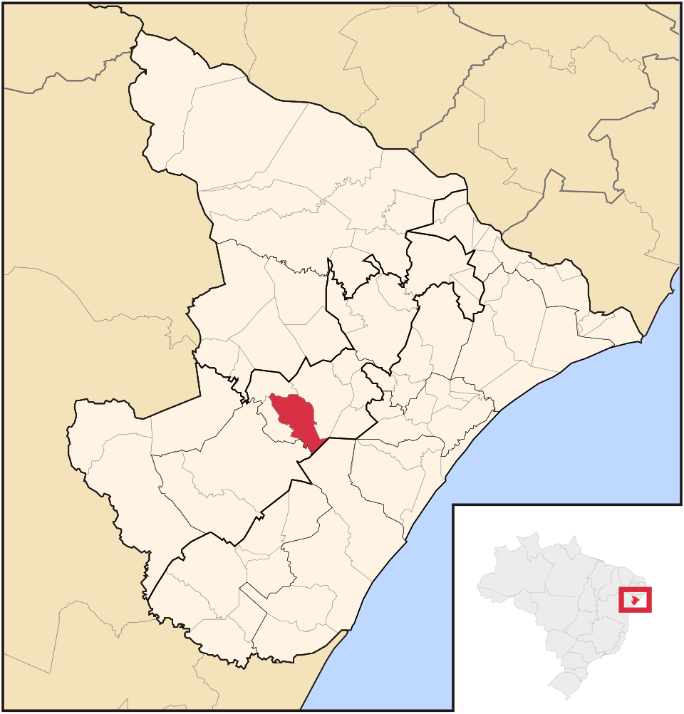 Mapa de localização de Campo do Brito em SE