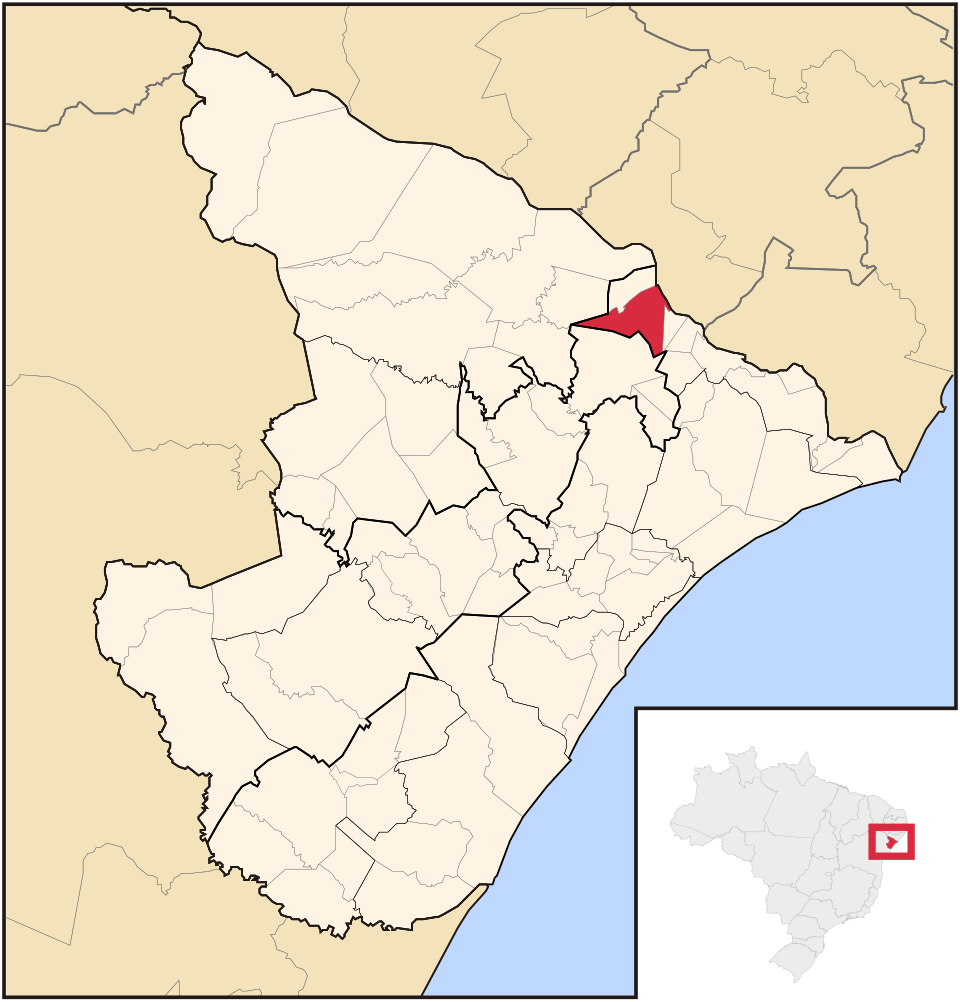 Mapa de localização de Canhoba em SE
