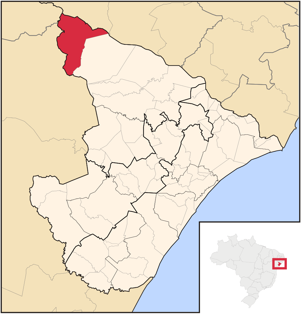 Mapa de localização de Canindé de São Francisco em SE