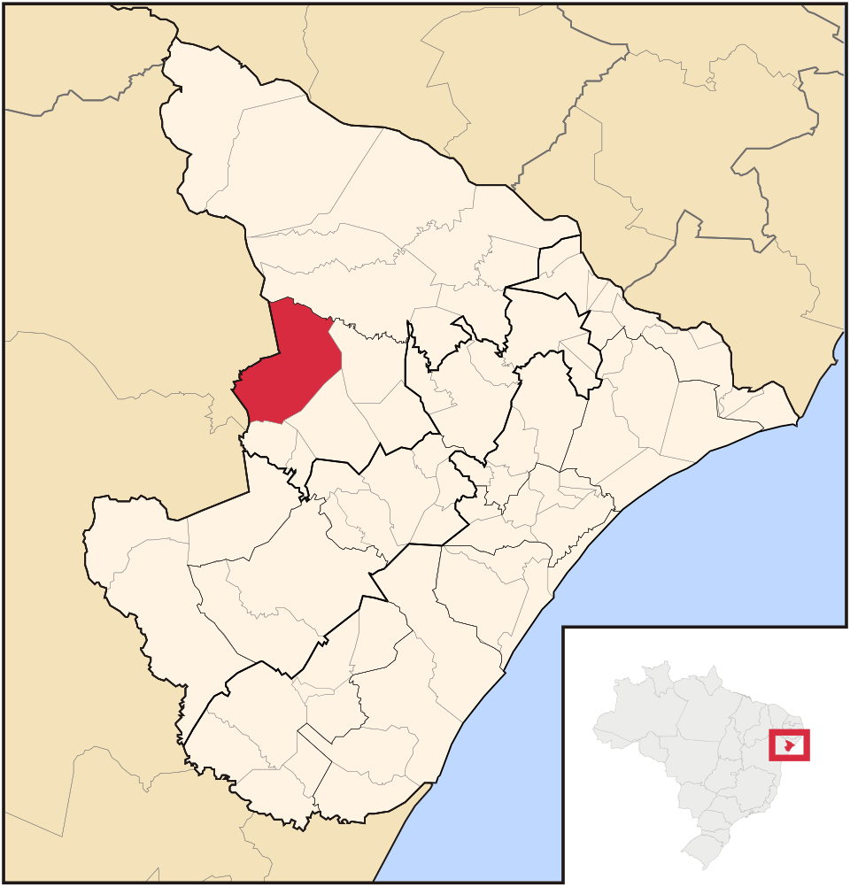 Mapa de localização de Carira em SE