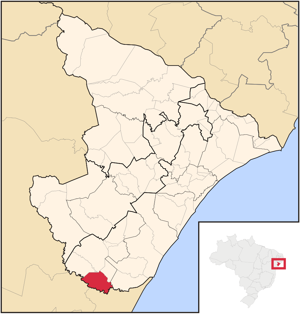 Mapa de localização de Cristinápolis em SE