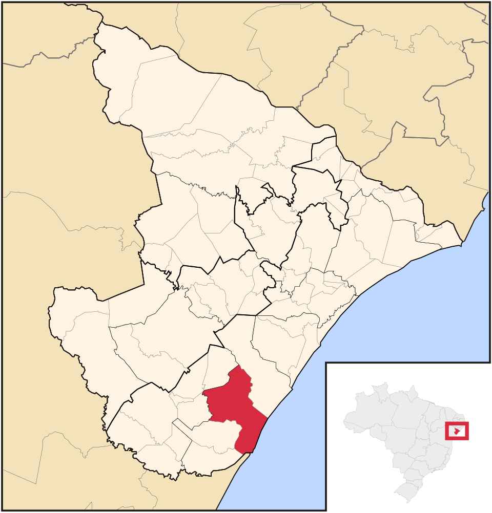 Mapa de localização de Estância em SE