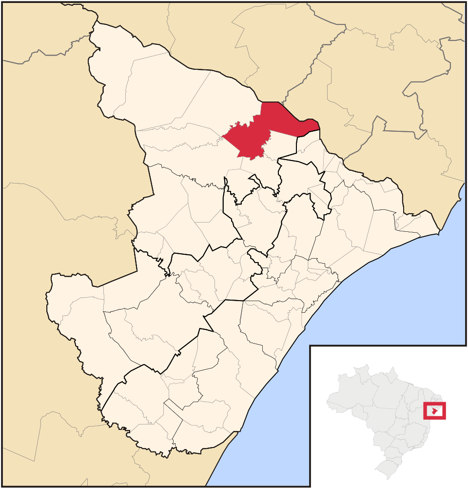 Mapa de localização de Gararu em SE