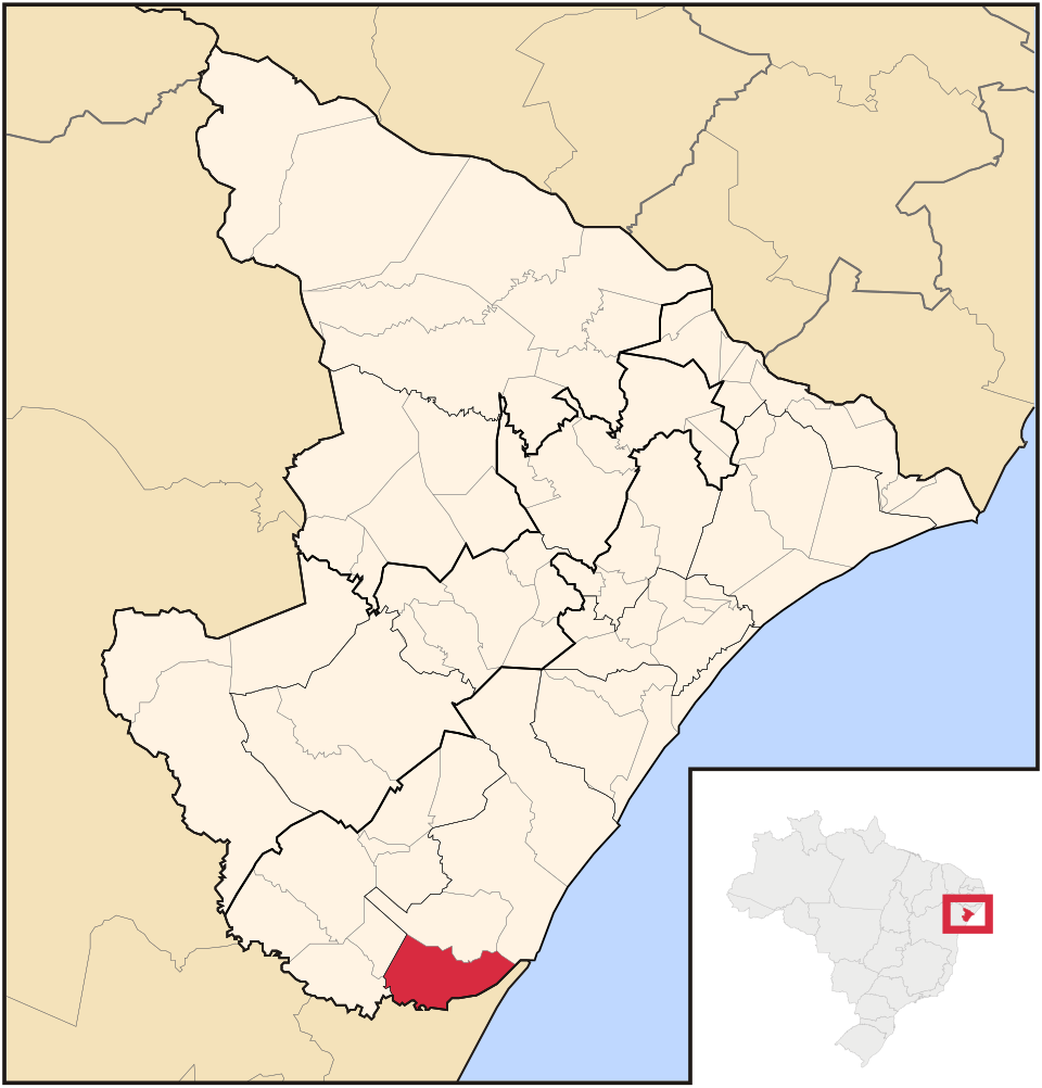 Mapa de localização de Indiaroba em SE