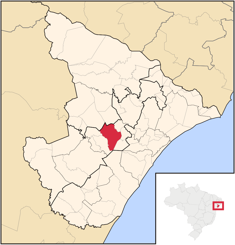 Mapa de localização de Itabaiana em SE