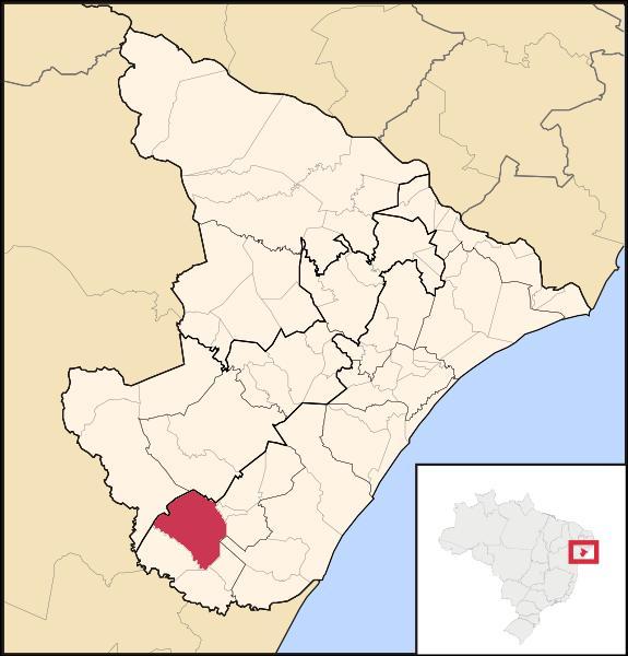 Mapa de localização de Itabaianinha em SE
