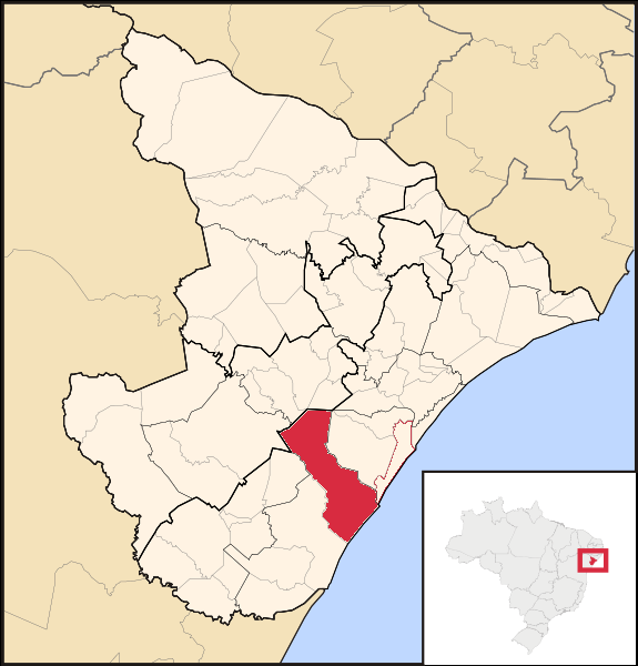 Mapa de localização de Itaporanga d'Ajuda em SE