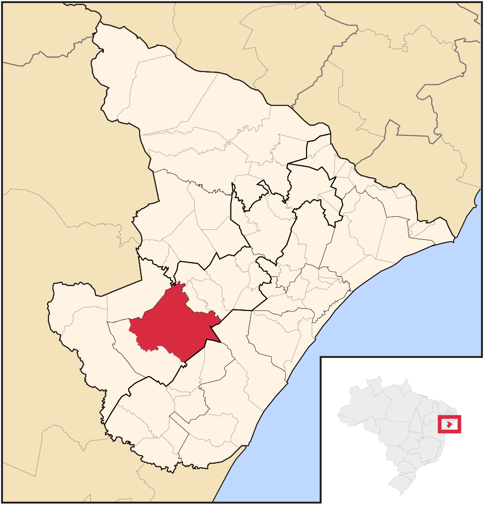 Mapa de localização de Lagarto em SE
