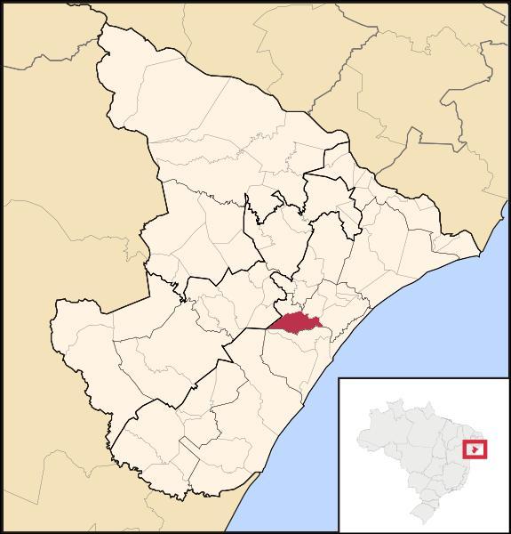 Mapa de localização de Laranjeiras em SE