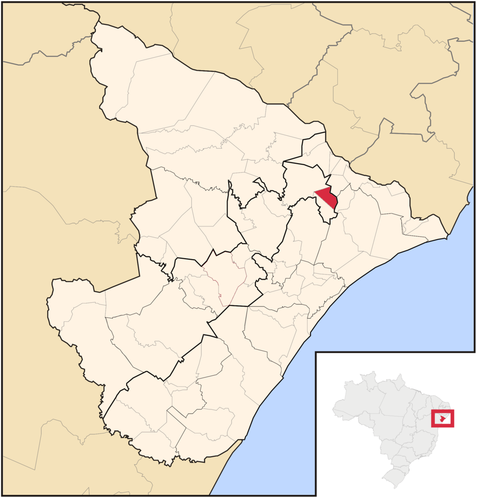 Mapa de localização de Malhada dos Bois em SE