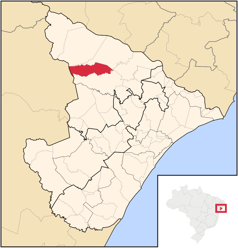 Mapa de localização de Monte Alegre de Sergipe em SE