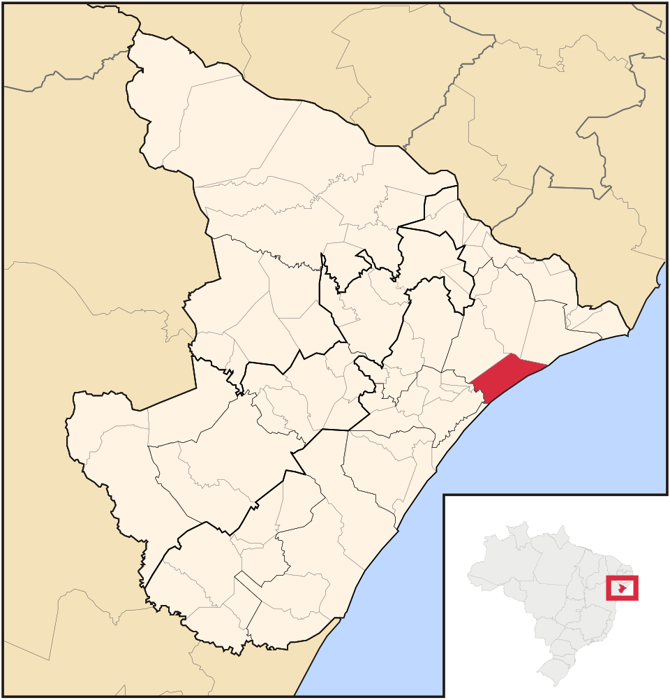 Mapa de localização de Pirambu em SE