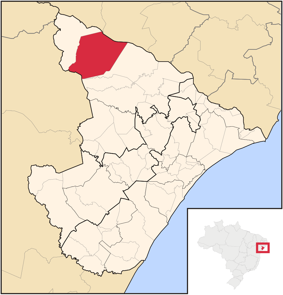 Mapa de localização de Poço Redondo em SE
