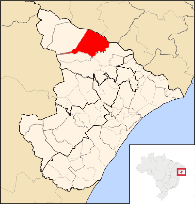 Mapa de localização de Porto da Folha em SE