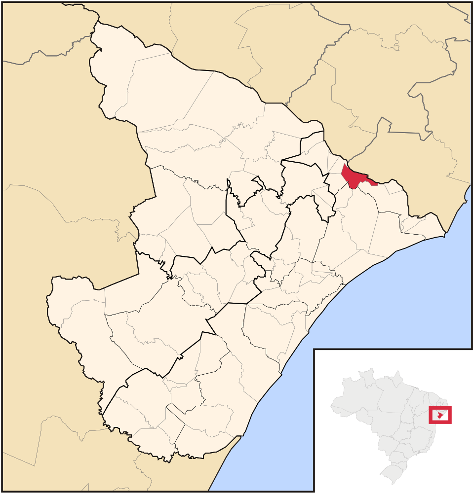 Mapa de localização de Propriá em SE