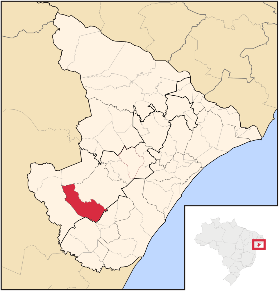 Mapa de localização de Riachão do Dantas em SE