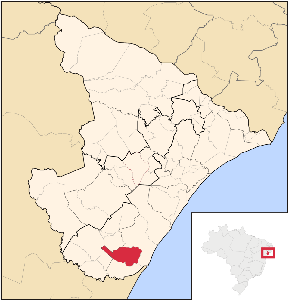 Mapa de localização de Santa Luzia do Itanhy em SE