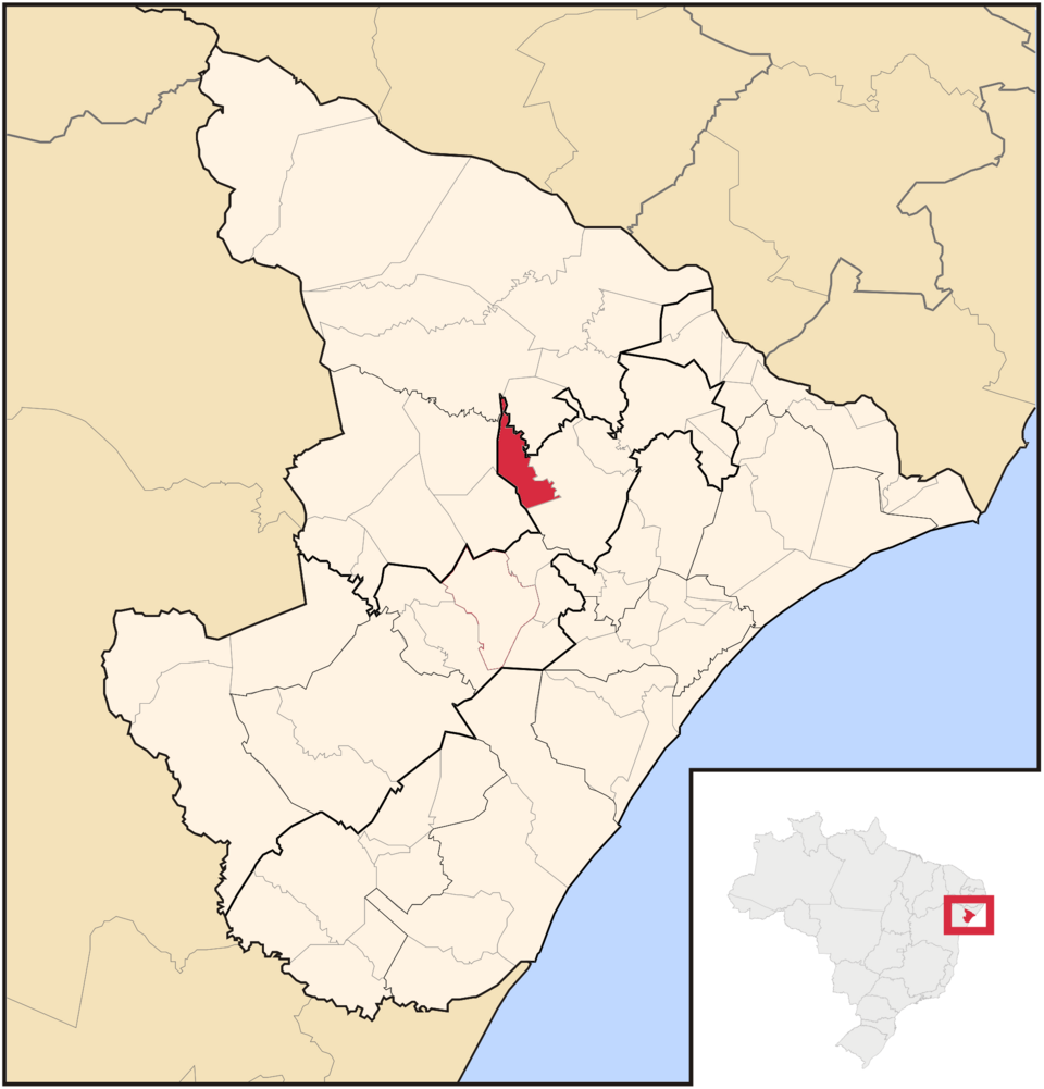 Mapa de localização de São Miguel do Aleixo em SE