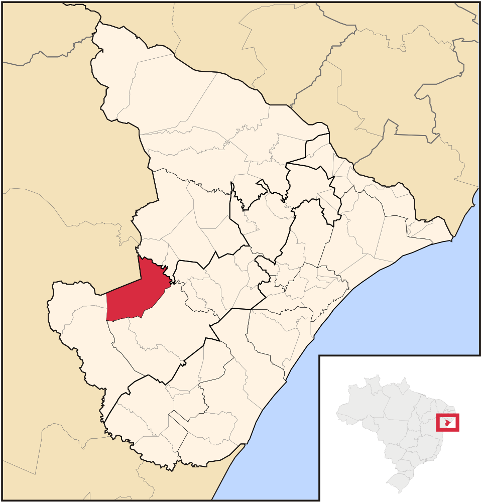 Mapa de localização de Simão Dias em SE
