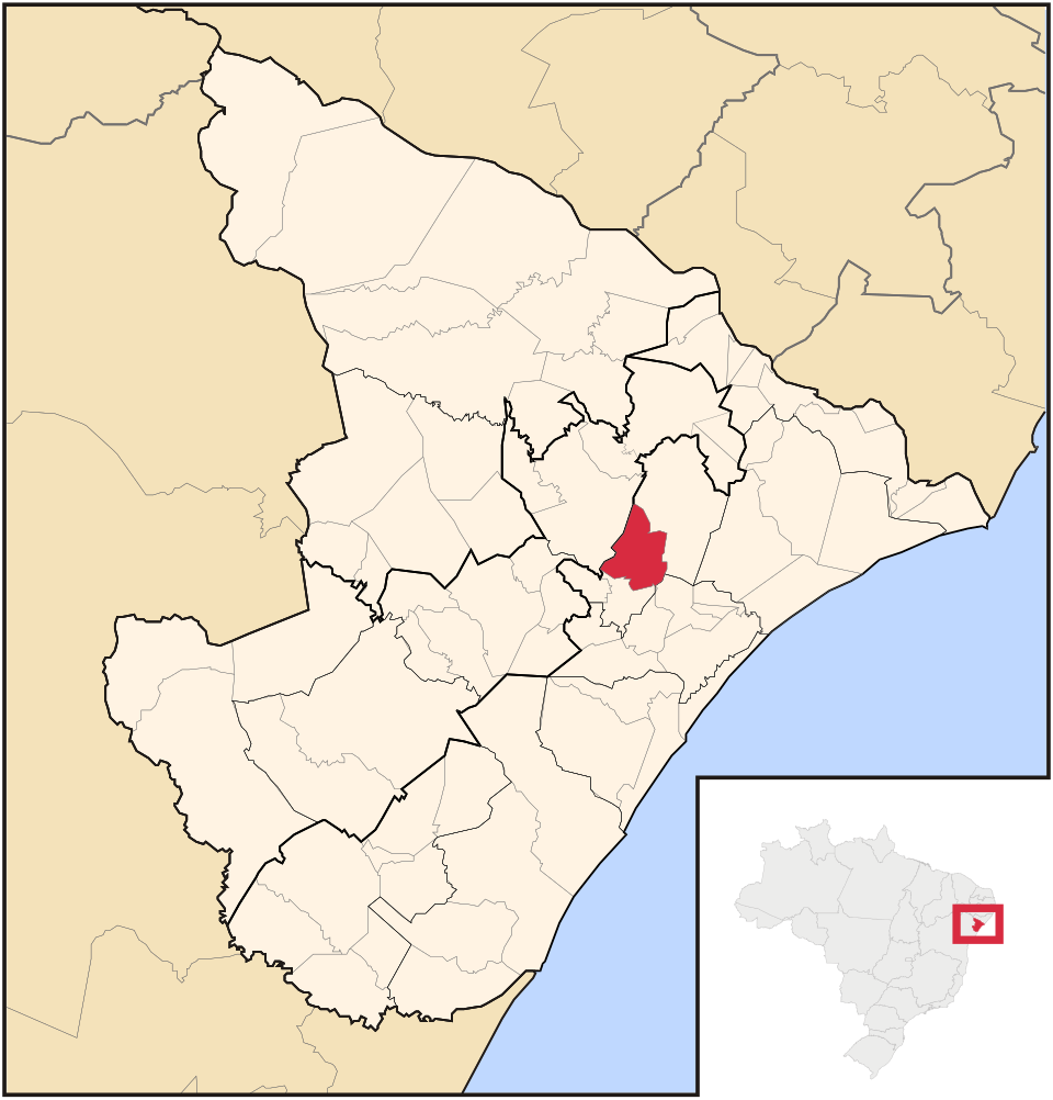 Mapa de localização de Siriri em SE