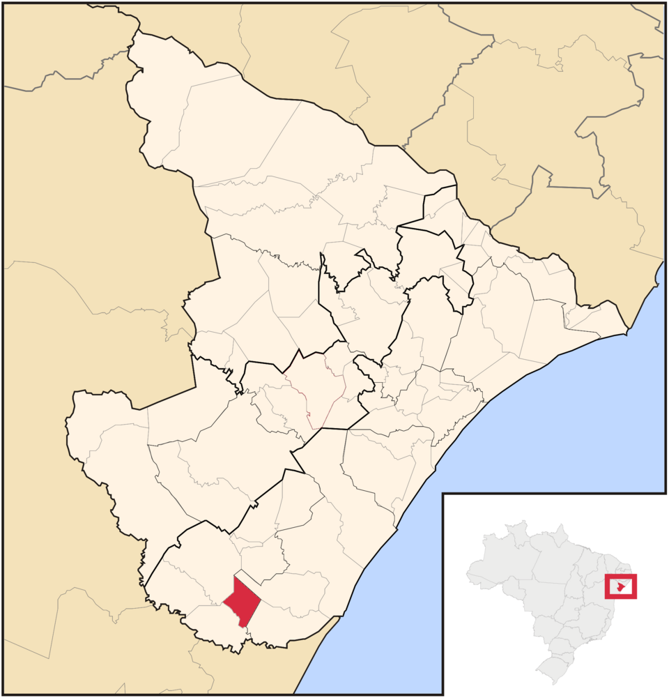 Mapa de localização de Umbaúba em SE