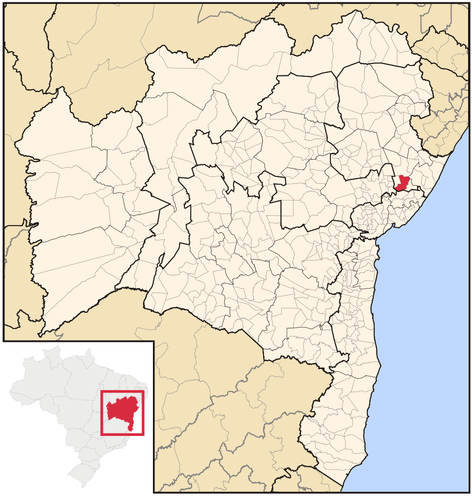 Mapa de localização de Alagoinhas em BA
