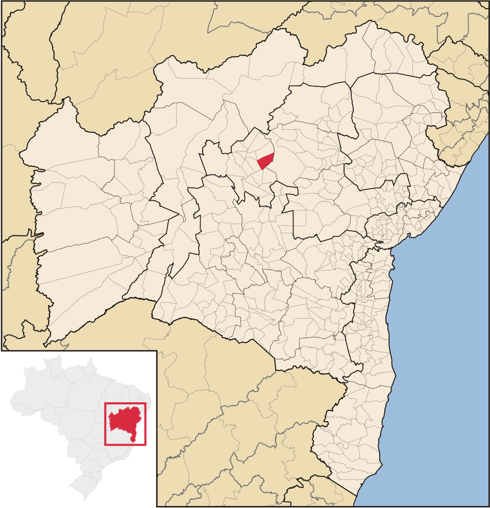 Mapa de localização de América Dourada em BA