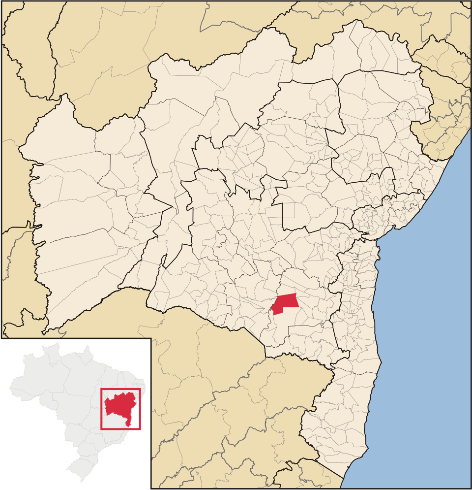 Mapa de localização de Anagé em BA