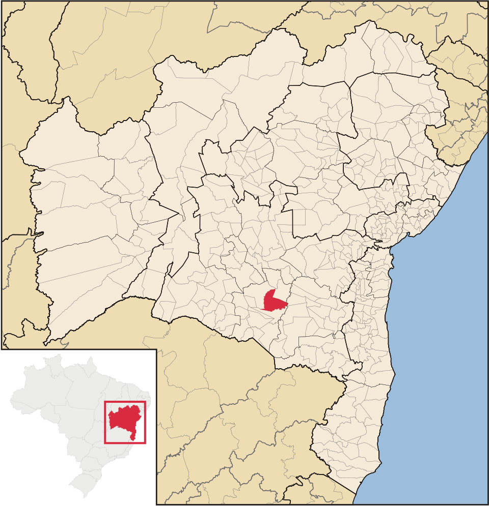 Mapa de localização de Aracatu em BA