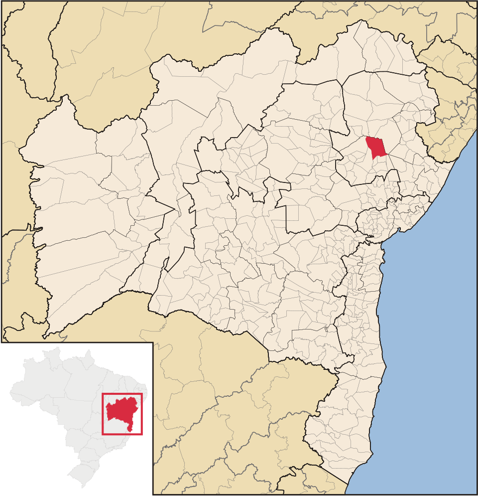 Mapa de localização de Araci em BA