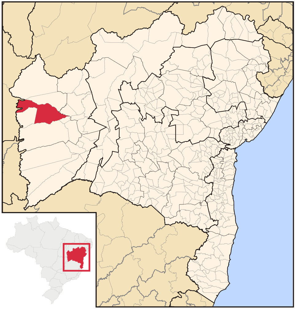 Mapa de localização de Barreiras em BA