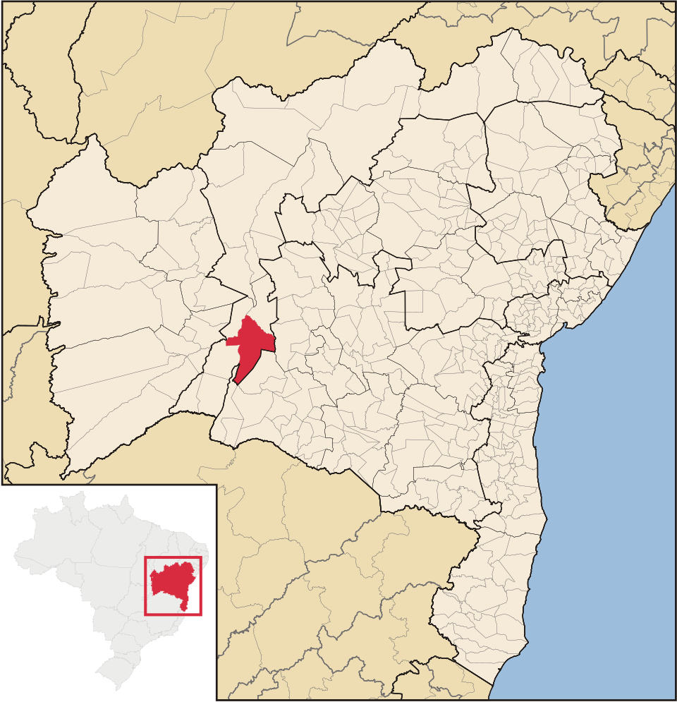 Mapa de localização de Bom Jesus da Lapa em BA