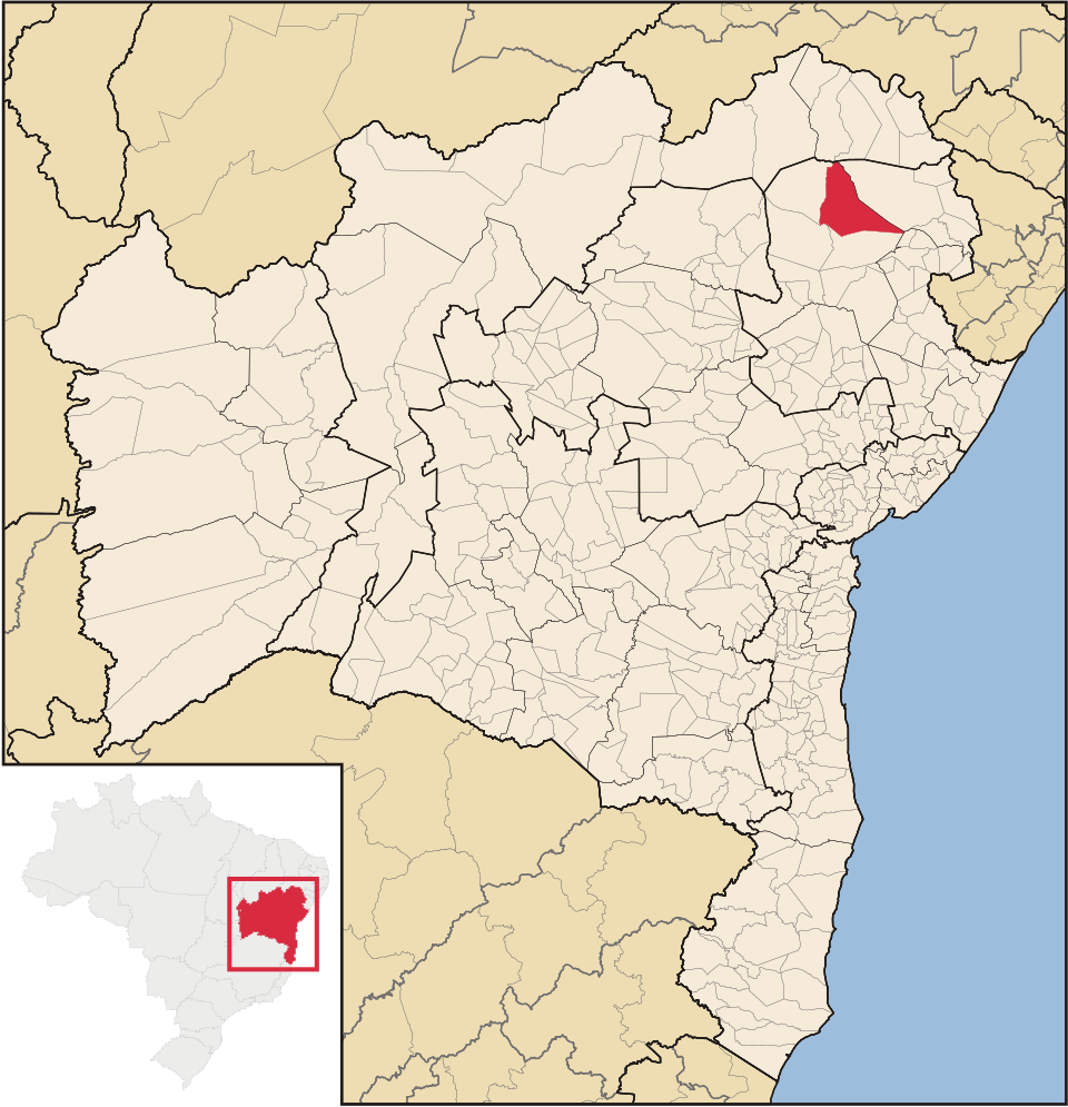 Mapa de localização de Canudos em BA