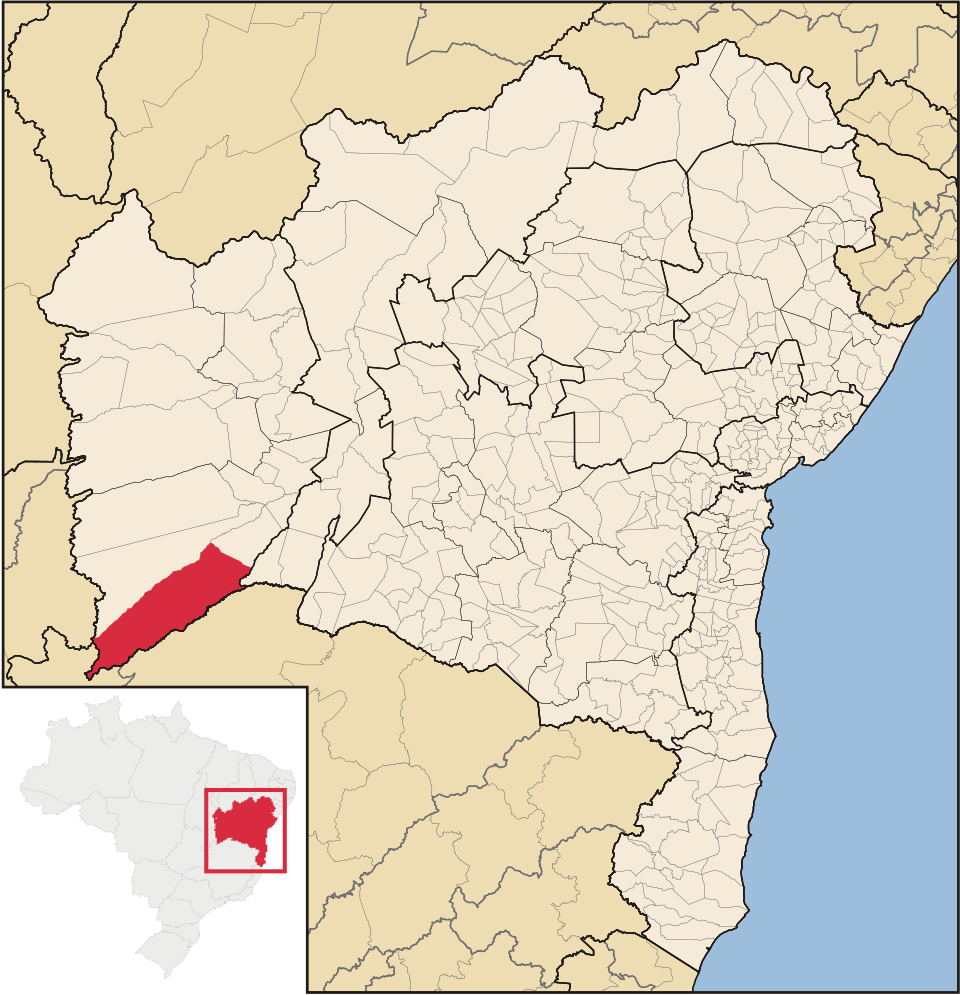 Mapa de localização de Cocos em BA