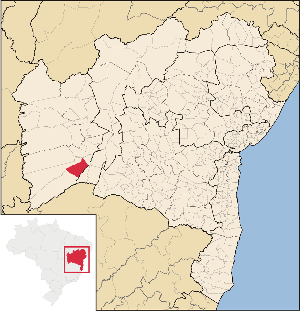 Mapa de localização de Coribe em BA