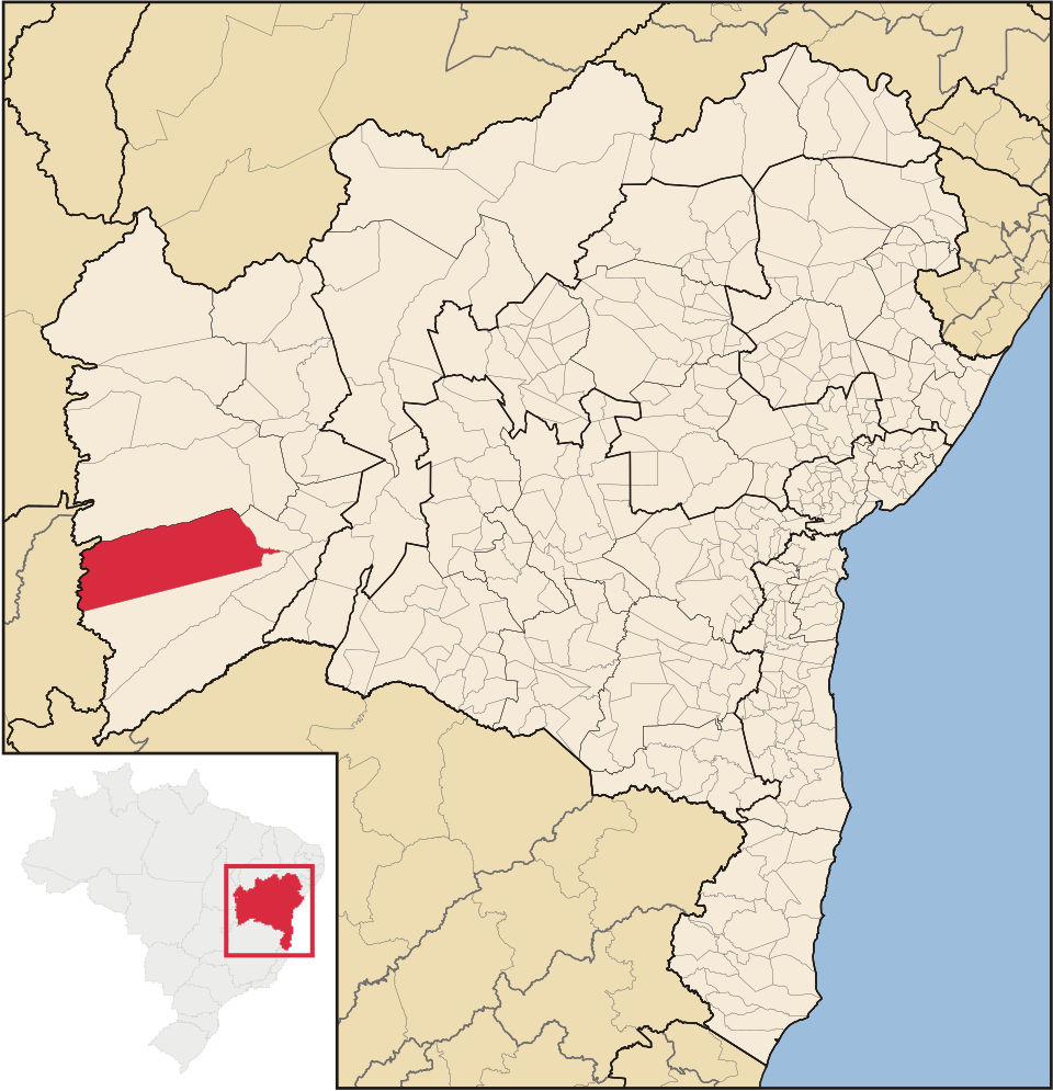 Mapa de localização de Correntina em BA