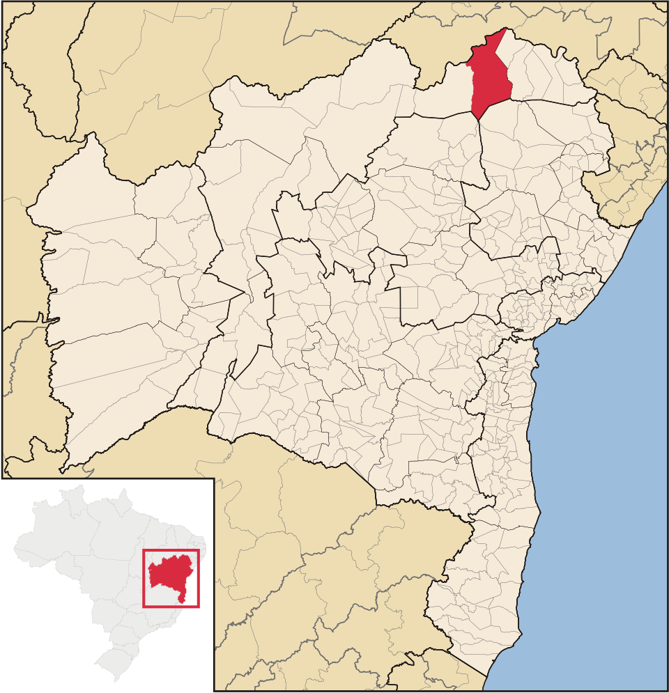 Mapa de localização de Curaçá em BA
