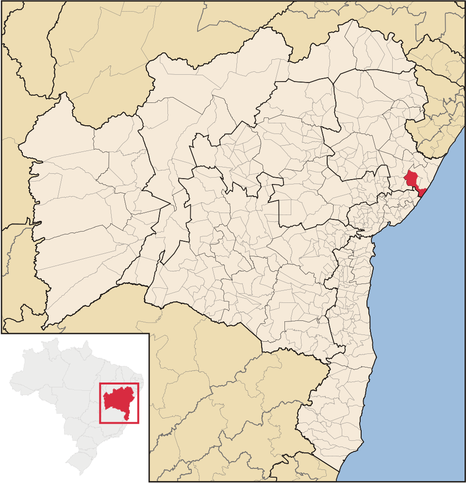 Mapa de localização de Entre Rios em BA