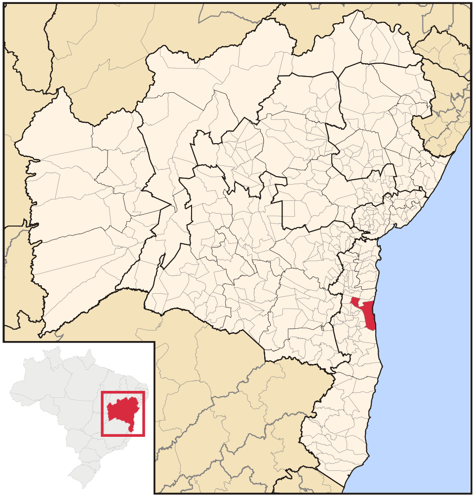 Mapa de localização de Ilhéus em BA