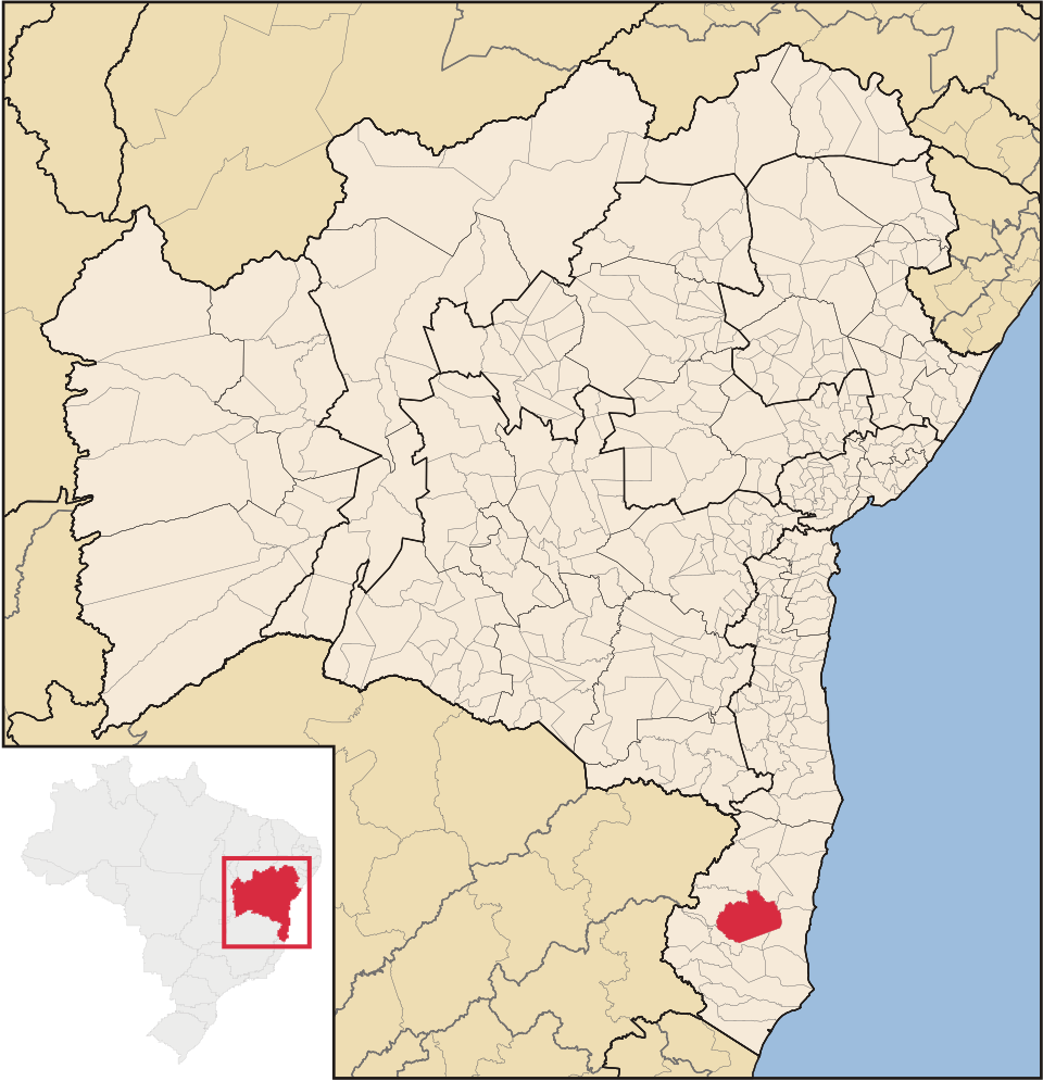 Mapa de localização de Itamaraju em BA