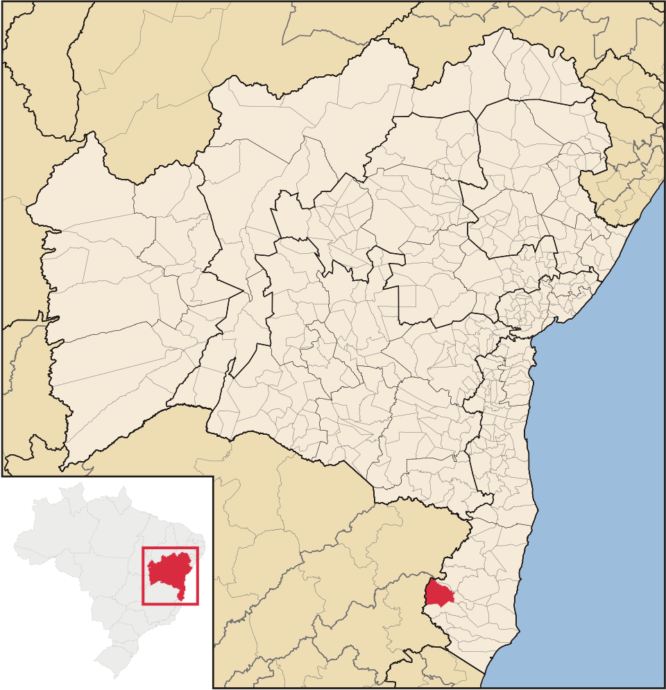 Mapa de localização de Itanhém em BA