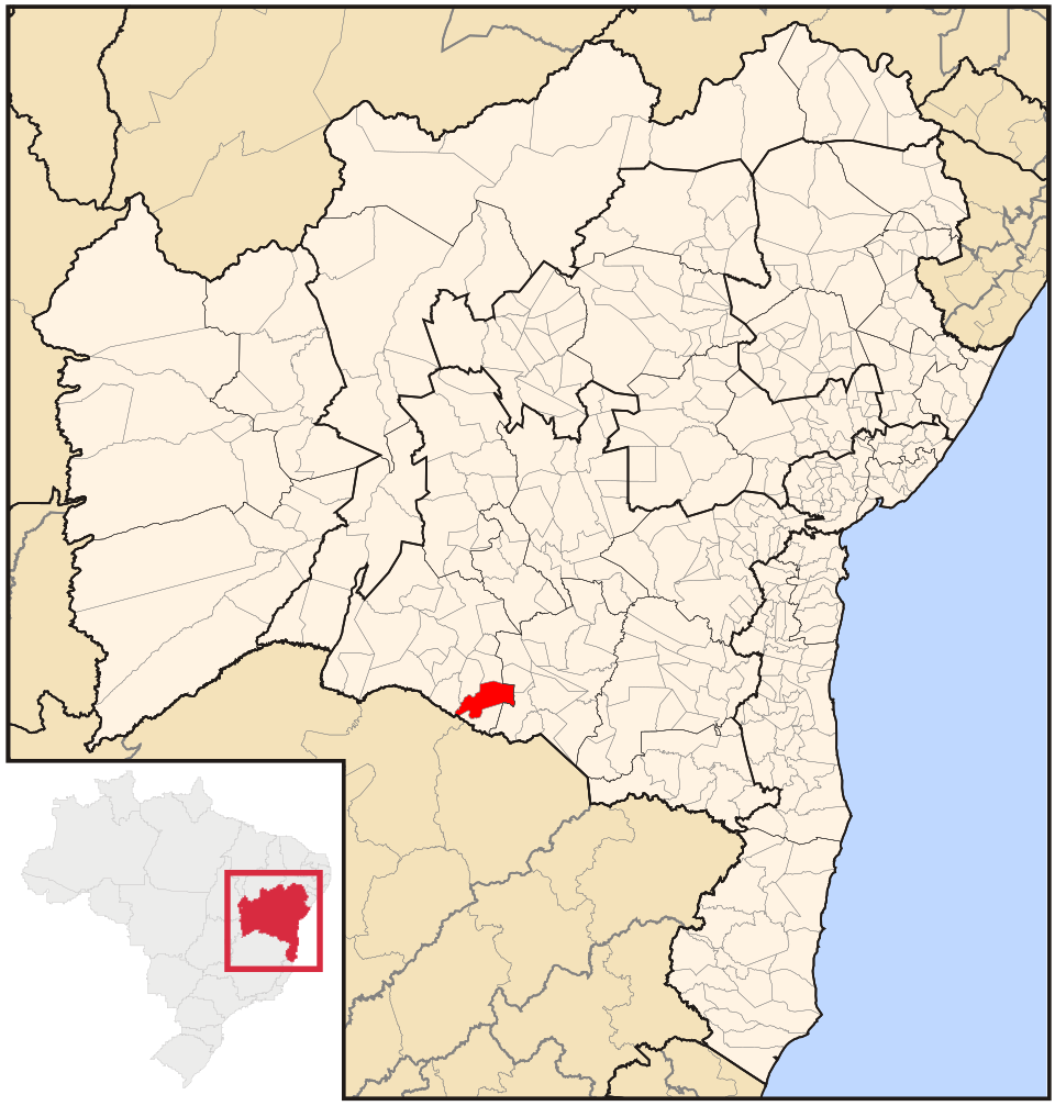 Mapa de localização de Jacaraci em BA