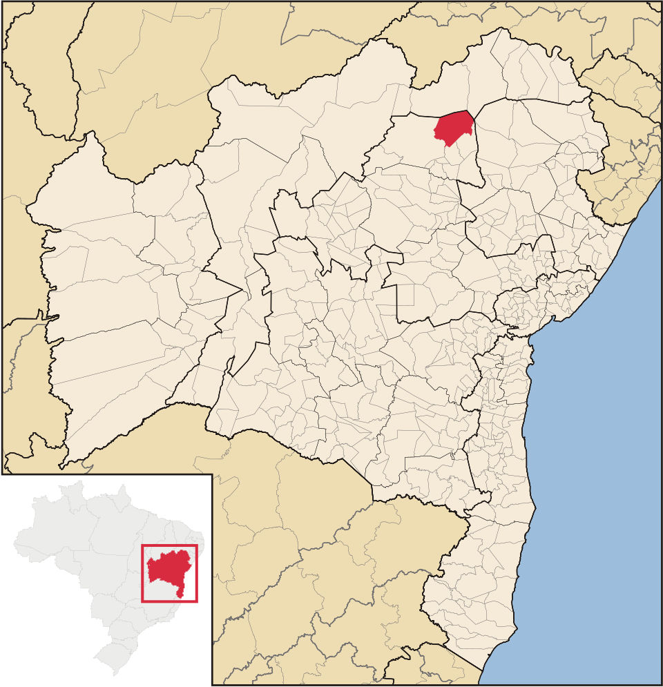 Mapa de localização de Jaguarari em BA