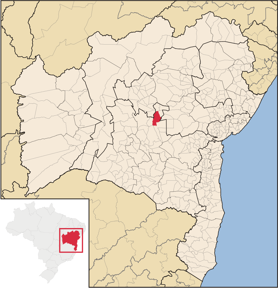 Mapa de localização de Lençóis em BA