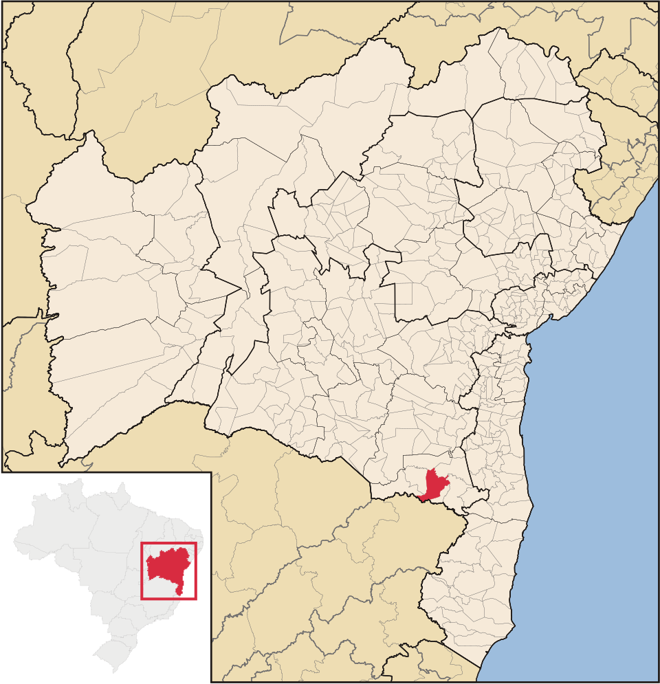 Mapa de localização de Macarani em BA
