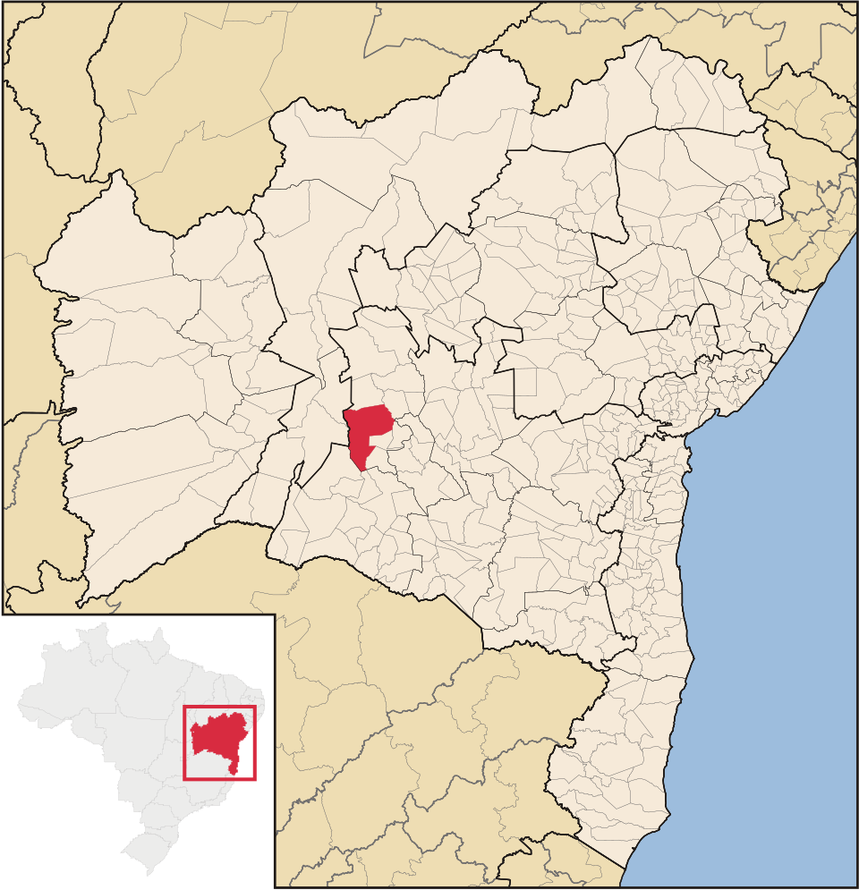 Mapa de localização de Macaúbas em BA