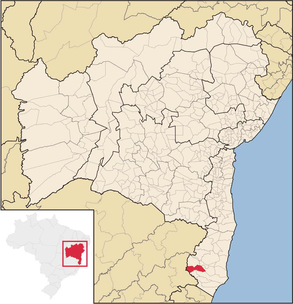 Mapa de localização de Medeiros Neto em BA
