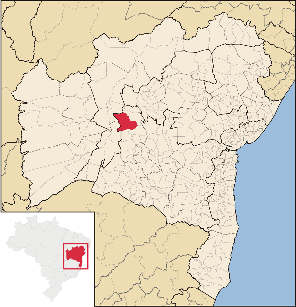 Mapa de localização de Oliveira dos Brejinhos em BA