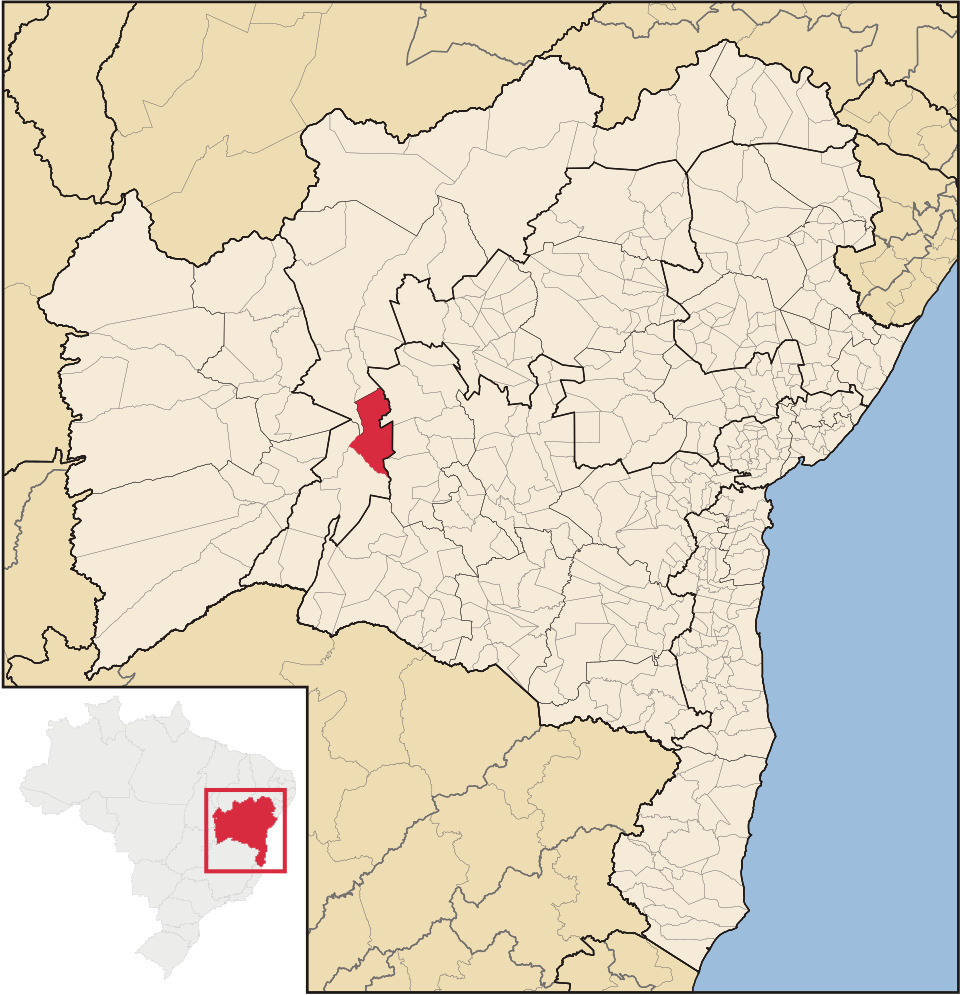 Mapa de localização de Paratinga em BA