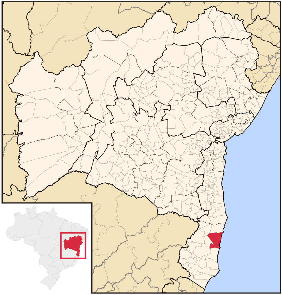 Mapa de localização de Porto Seguro em BA
